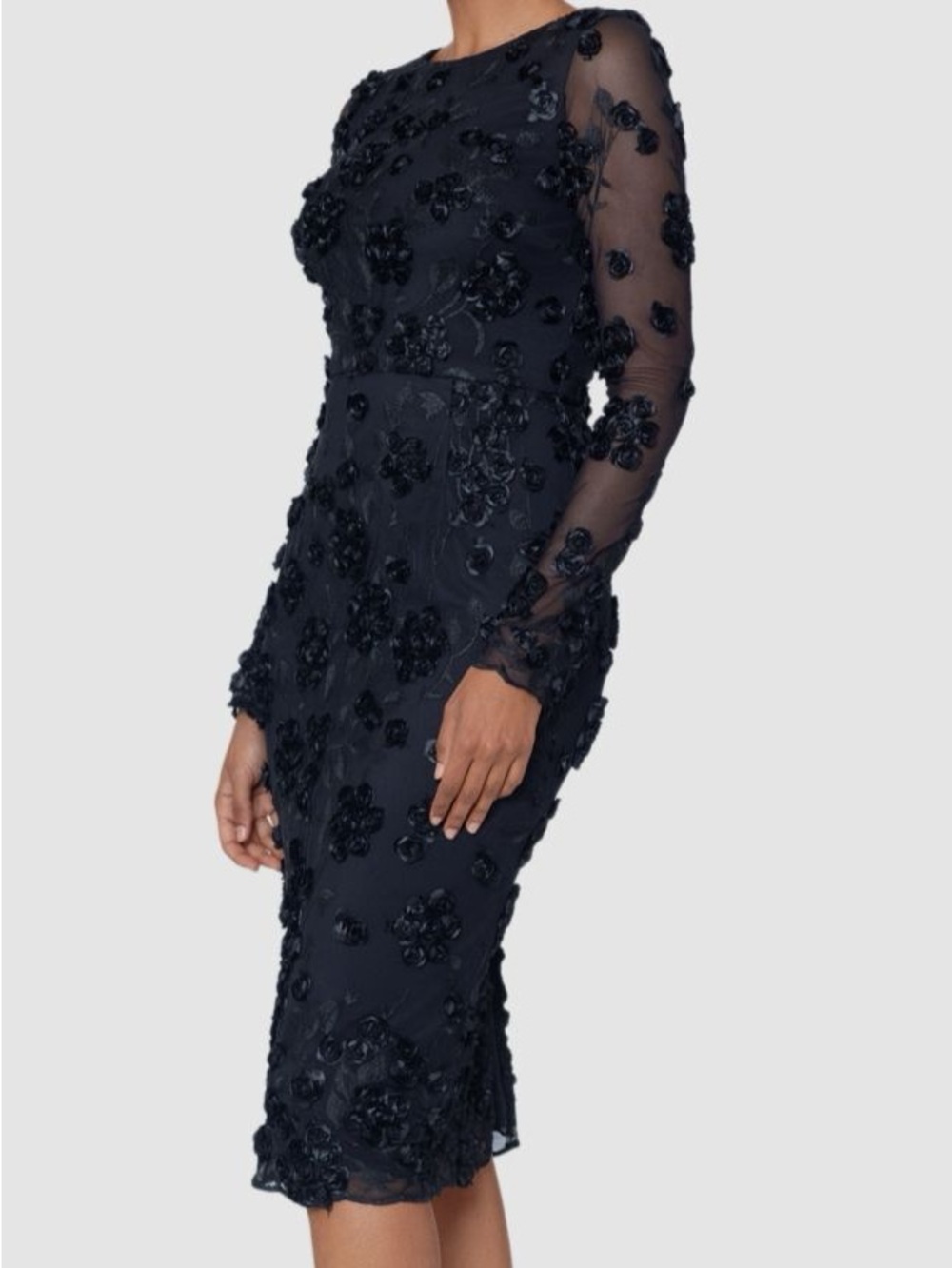 Xscape Soutache Lace Long Sleeve Cocktails Dress. Size 4 Women #461